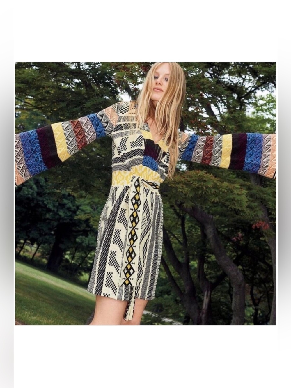 Free People Bohemian patchwork sweater dress